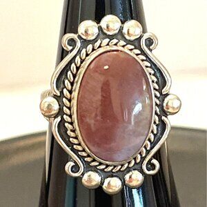 Sterling Silver Southwest Ring Signed Jasper Brown Cabochon Fred Harvey Sz 7 VTG